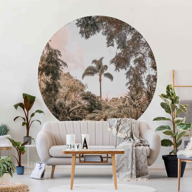Self-adhesive round wallpaper - Garden In Madeira