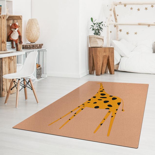 large floor mat Yellow Giraffe