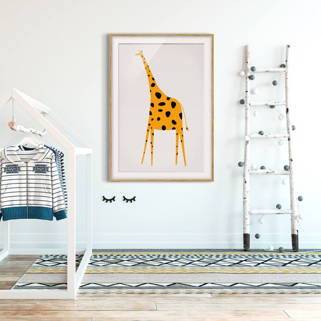Framed poster - Yellow Giraffe