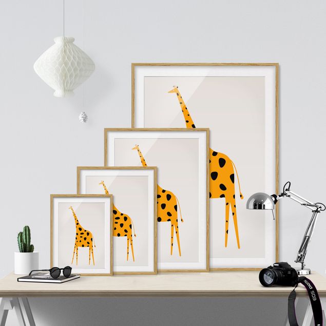 Framed poster - Yellow Giraffe
