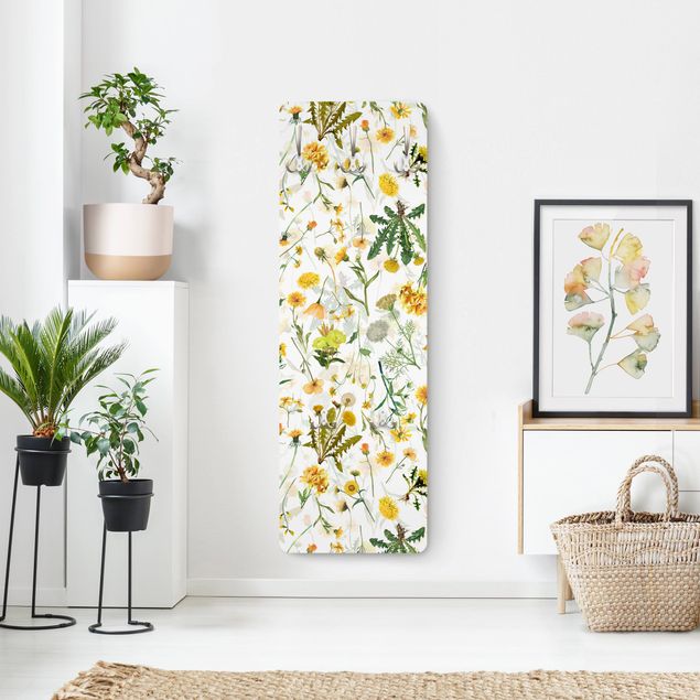 Coat rack modern - Yellow Wild Flowers
