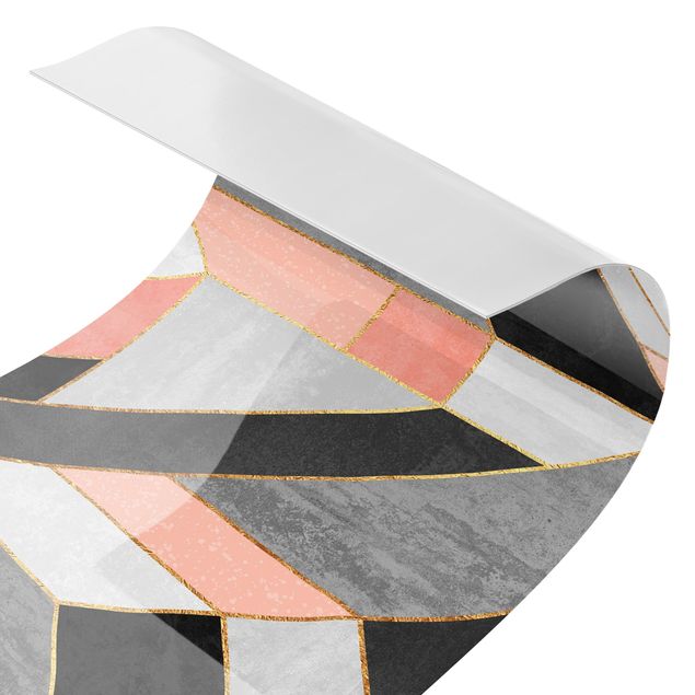 Shower wall cladding - Geometry Pink And Gold