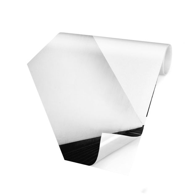 Self-adhesive hexagonal pattern wallpaper - Geometrical Architecture Study Black And White