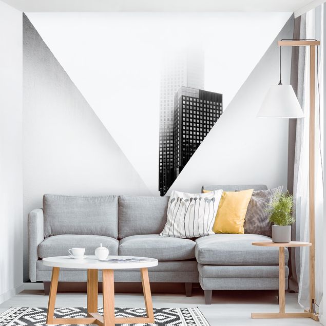Walpaper - Geometrical Architecture Study Black And White