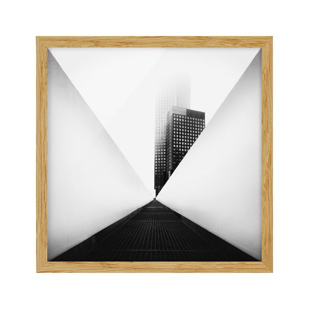 Framed poster - Geometrical Architecture Study Black And White