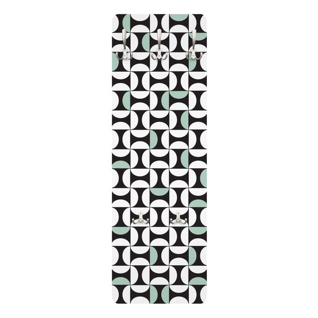 Coat rack modern - Geometrical Tile Arches Mint Green With Border