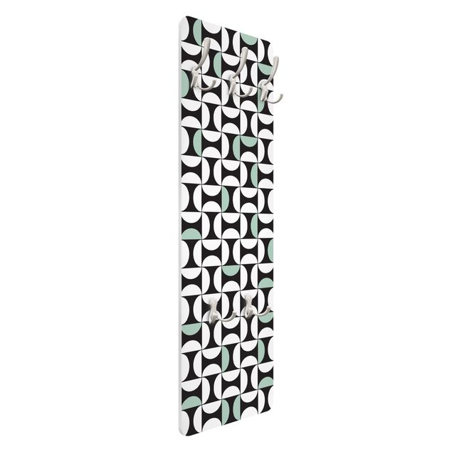 Coat rack modern - Geometrical Tile Arches Mint Green With Border