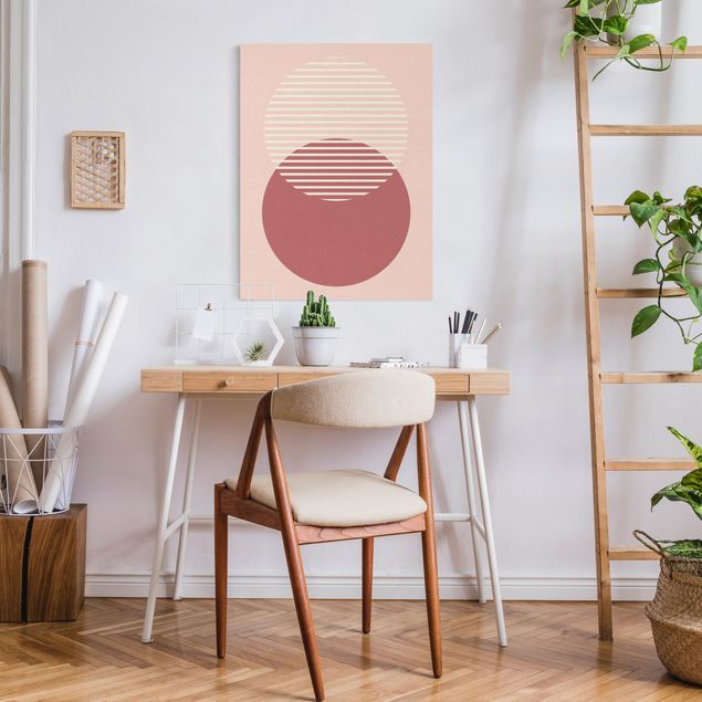 Canvas print gold - Geometrical Shapes - Circles Pink