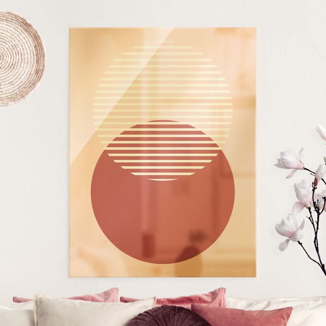 Glas Magnetboard Geometrical Shapes - Circles Pink