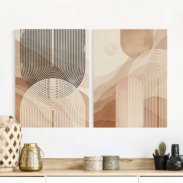 Print on canvas - Geometrical Shapes - Rainbow