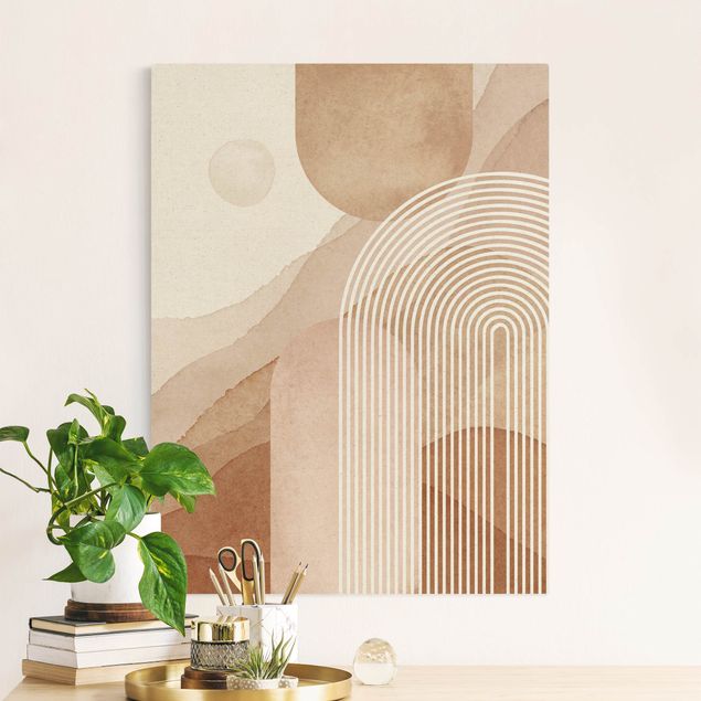 Canvas print gold - Geometrical Shapes - Rainbow Landscape