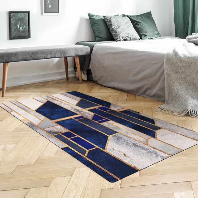modern abstract rug Geometric Shapes With Gold