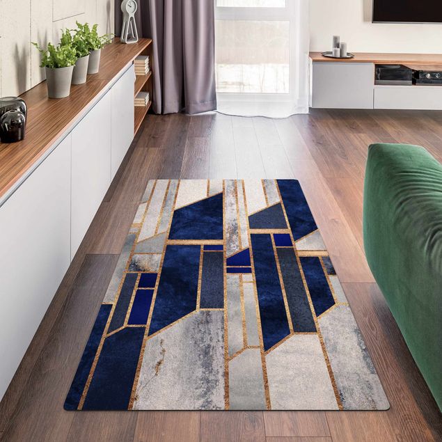 contemporary rugs Geometric Shapes With Gold
