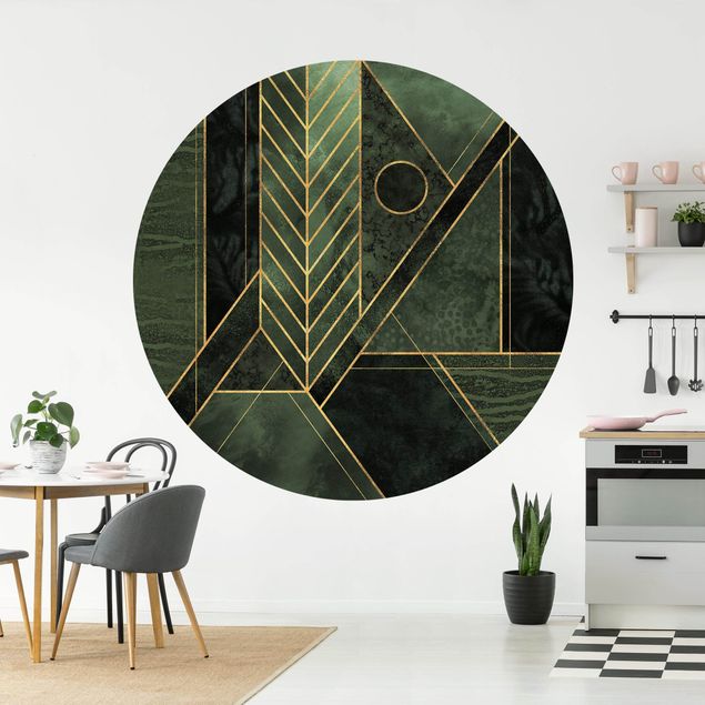 Wallpapers Geometric Shapes Emerald Gold