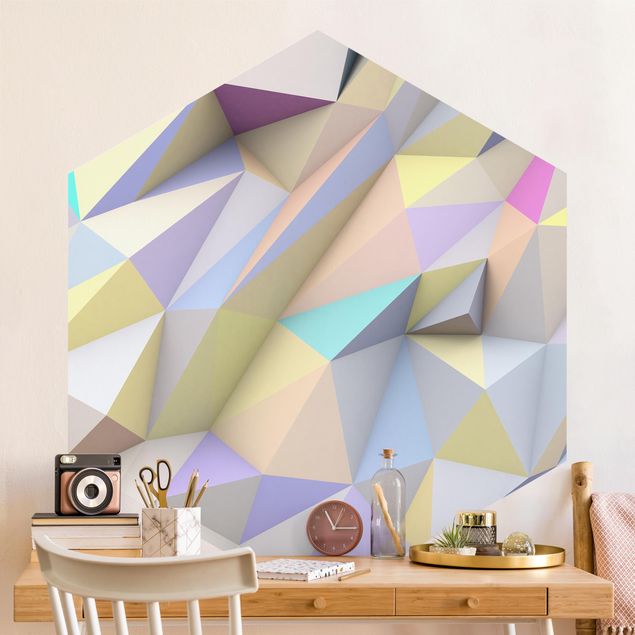 Wallpapers Geometrical Pastel Triangles In 3D