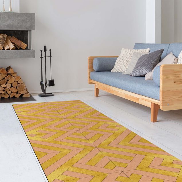 Modern rugs Geometrical Tile Mix Art Deco Gold