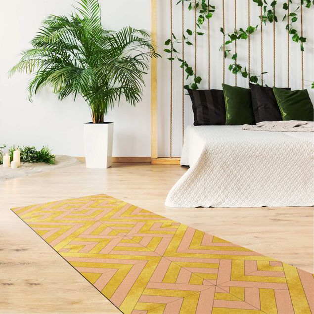Tile rug Geometrical Tile Mix Art Deco Gold