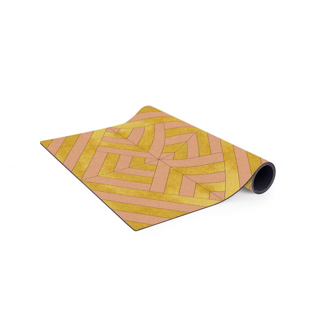 Golden rugs Geometrical Tile Mix Art Deco Gold