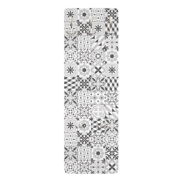 Coat rack patterns - Geometrical Tile Mix Grey