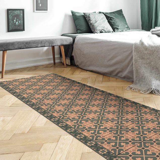 Modern rugs Geometrical Tile Mix Hearts Blue Grey