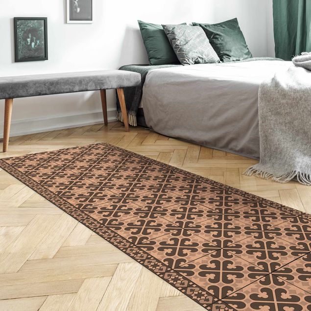 modern area rugs Geometrical Tile Mix Hearts Grey