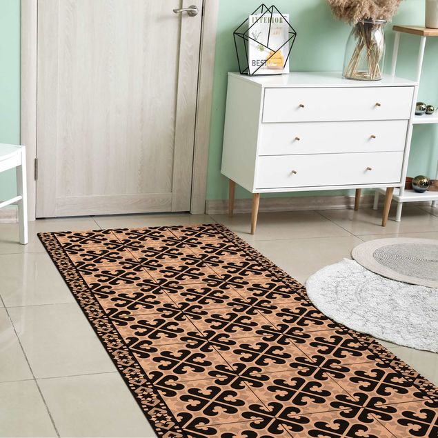 modern area rugs Geometrical Tile Mix Hearts Black