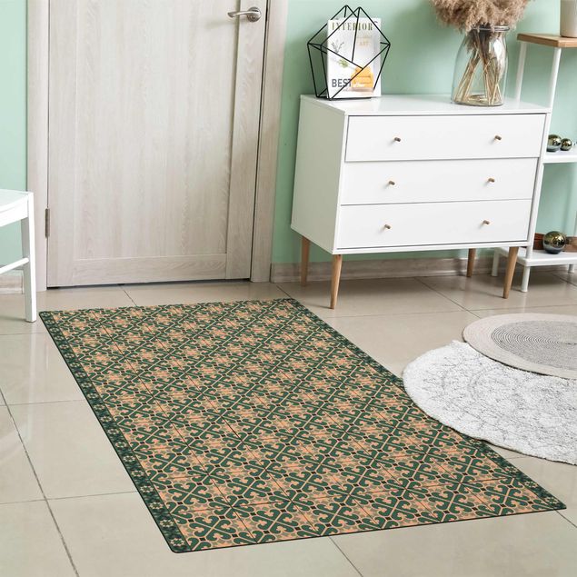 modern area rugs Geometrical Tile Mix Hearts Turquoise