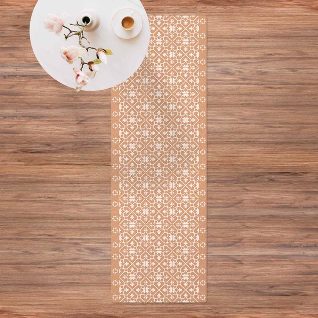 Runner rugs Geometrical Tile Mix Hearts White