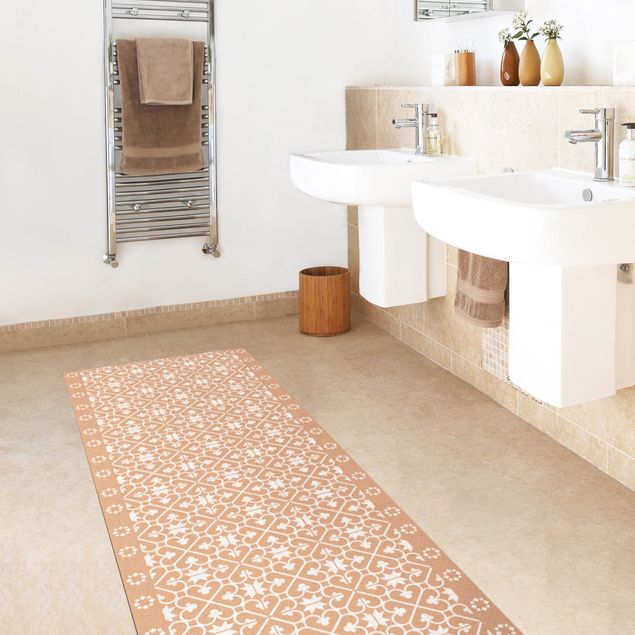Tile rug Geometrical Tile Mix Hearts White