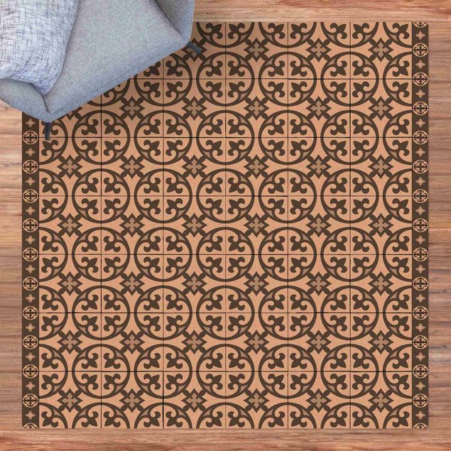 rug tile pattern Geometrical Tile Mix Circles Grey