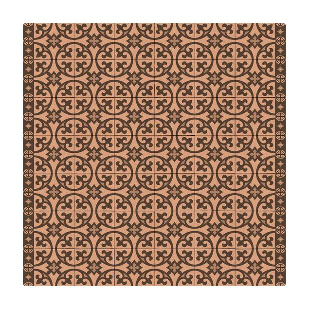Cork mat - Geometrical Tile Mix Circles Grey - Square 1:1