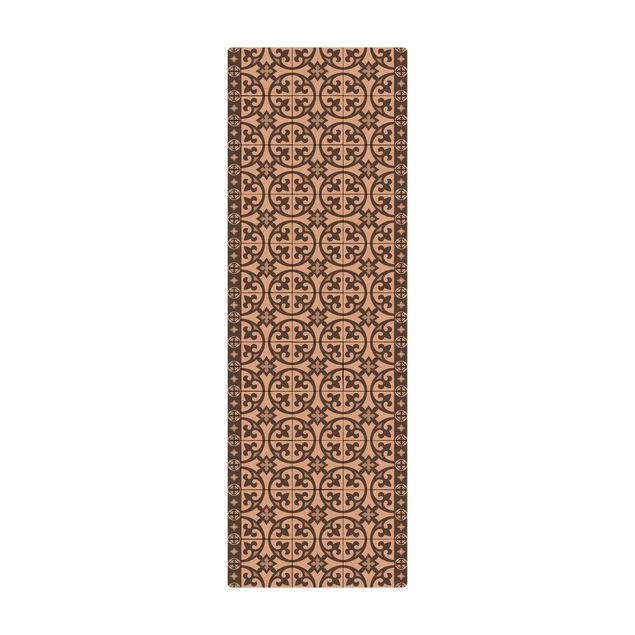 large floor mat Geometrical Tile Mix Circles Grey