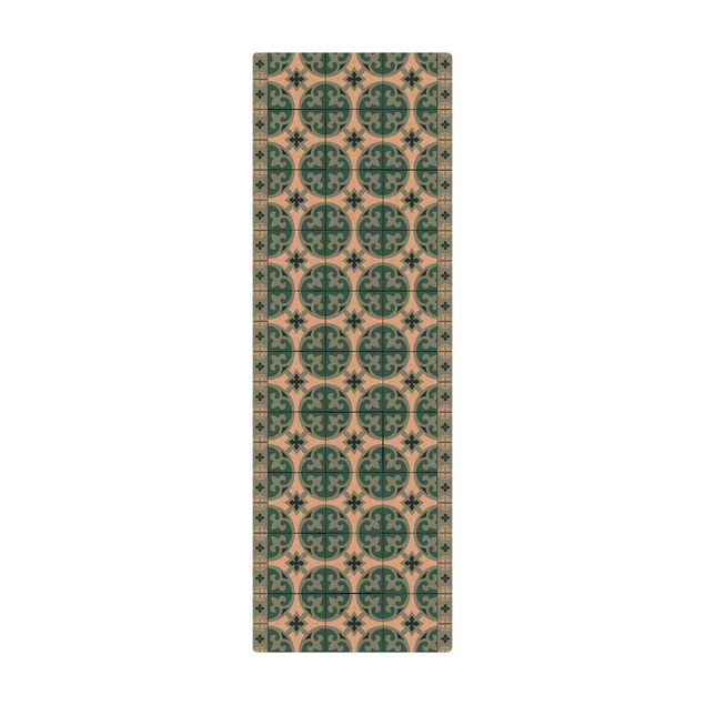 large area rugs Geometrical Tile Mix Circles Turquoise