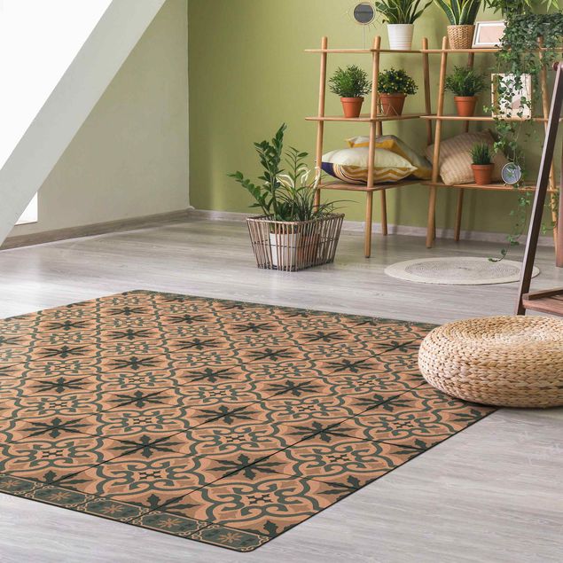 Modern rugs Geometrical Tile Mix Cross Blue Grey