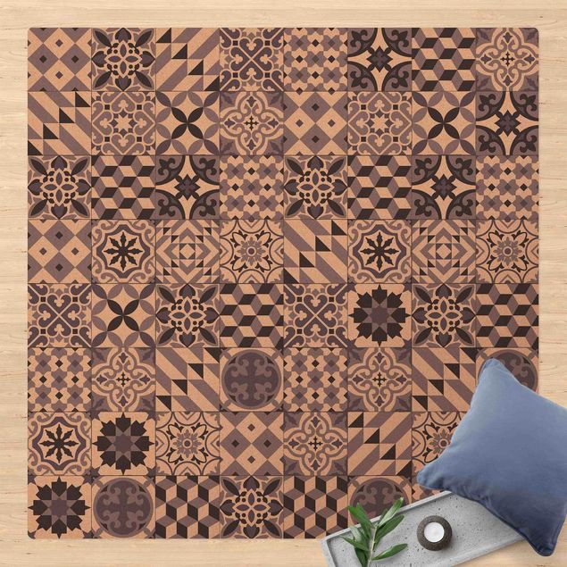 rug tile pattern Geometrical Tile Mix Purple