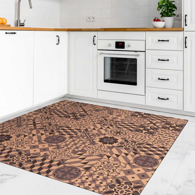 contemporary rugs Geometrical Tile Mix Purple