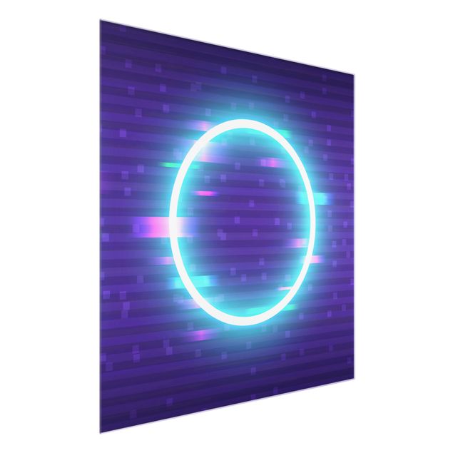 Glass print - Geometrical Circle In Neon Colours