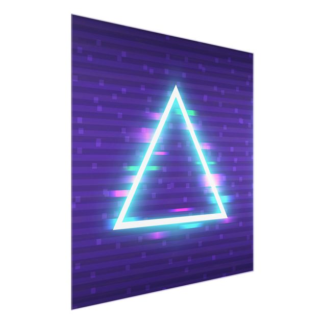 Glass print - Geometrical Triangle In Neon Colours