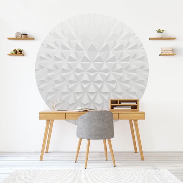 Self-adhesive round wallpaper - Geometric Pattern 3D Effect