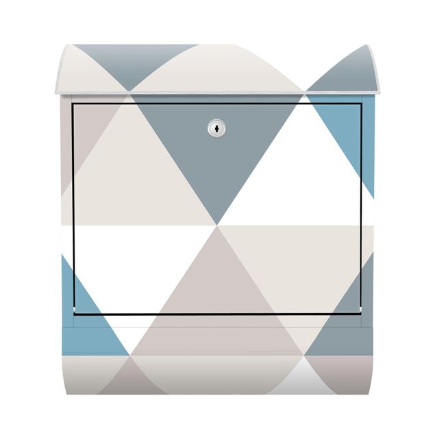 Letterbox - Geometrical Pattern Tilted Triangle Blue