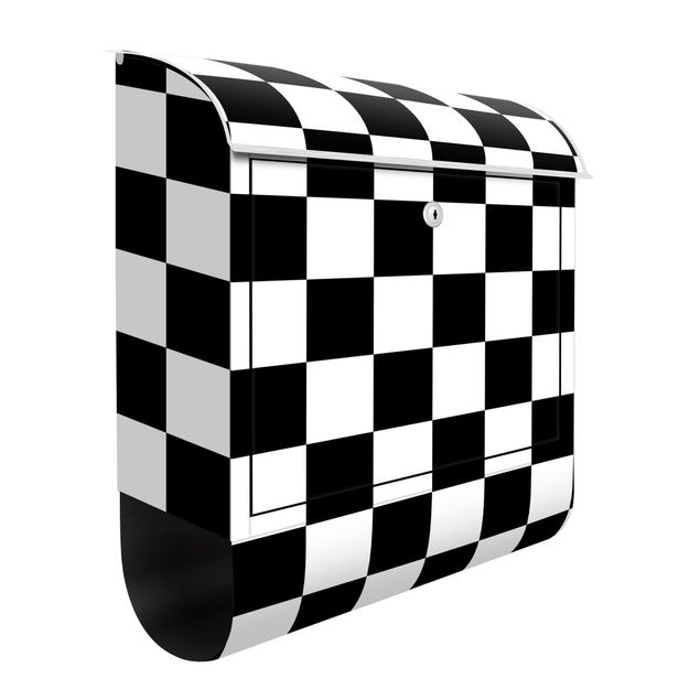 Letterbox - Geometrical Pattern Chessboard Black And White