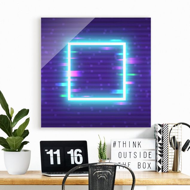 Glas Magnetboard Geometrical Square In Neon Colours
