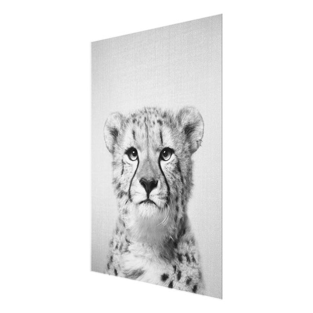 Glass print - Cheetah Gerald Black And White