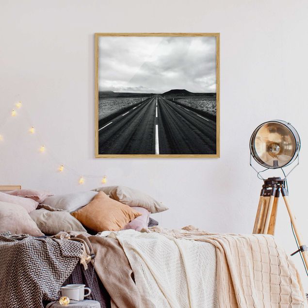 Framed poster - Straight Road In Iceland