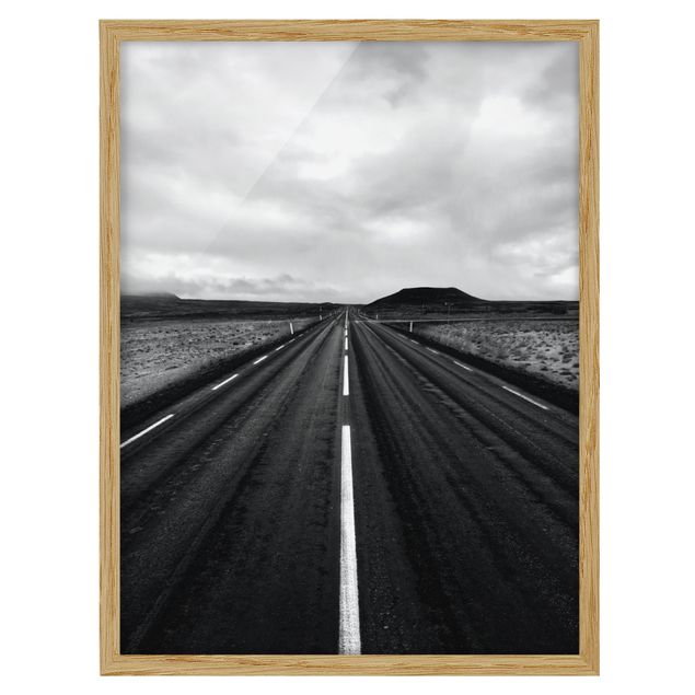 Framed poster - Straight Road In Iceland