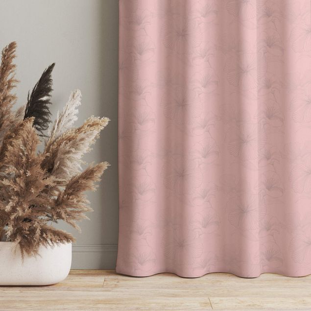 custom curtain Geranium Pattern - Pale Pink