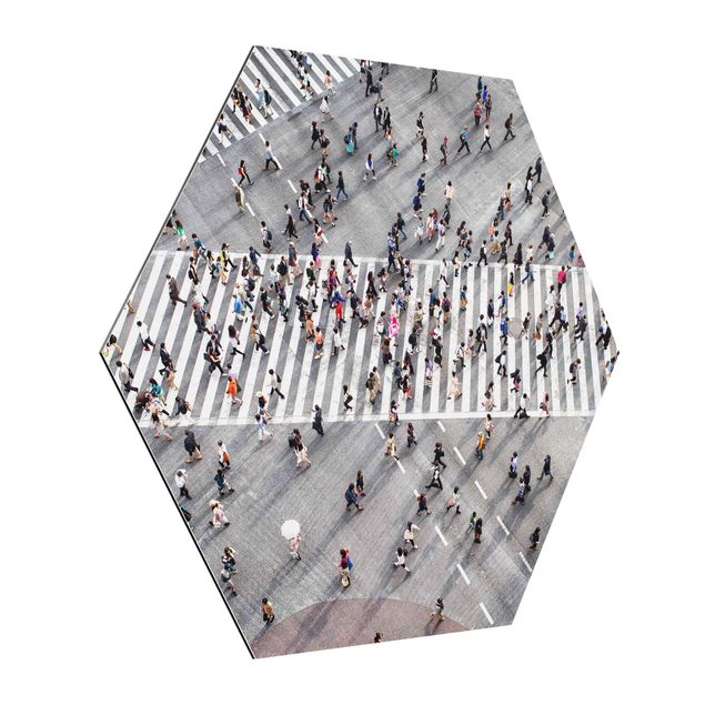Alu-Dibond hexagon - Shibuya Crossing in Tokyo