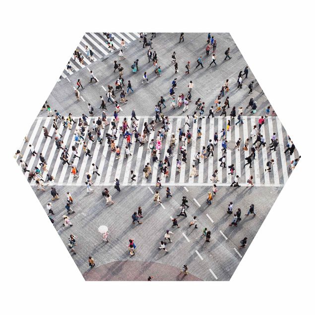 Alu-Dibond hexagon - Shibuya Crossing in Tokyo