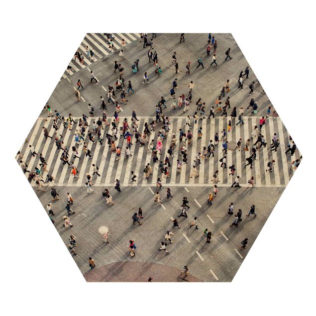 Wooden hexagon - Shibuya Crossing in Tokyo