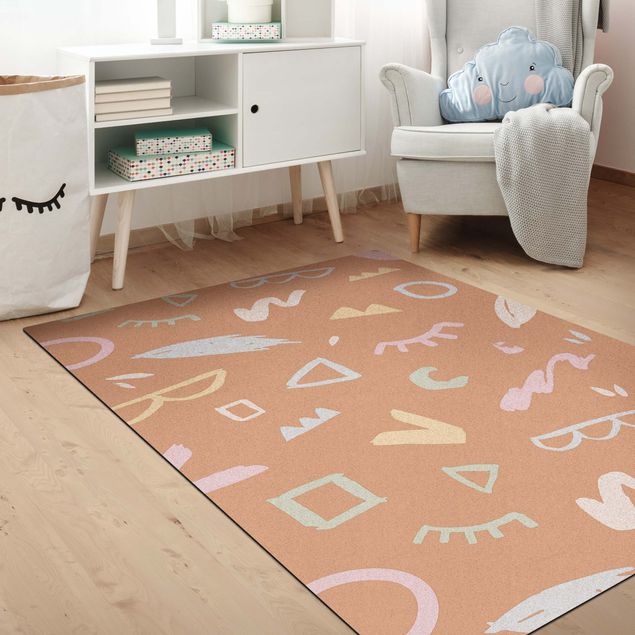 pastel area rug Drawn Free-Forms Air